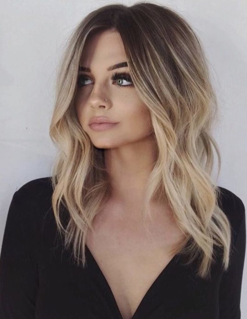 ombre για long bob